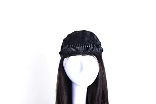 Onedor 22" Semi Curly Hair Women Ladies 3/4 Half Wig Premium Japanese Synthetic fibers with Secured Mesh Head Cap thumbnail 4