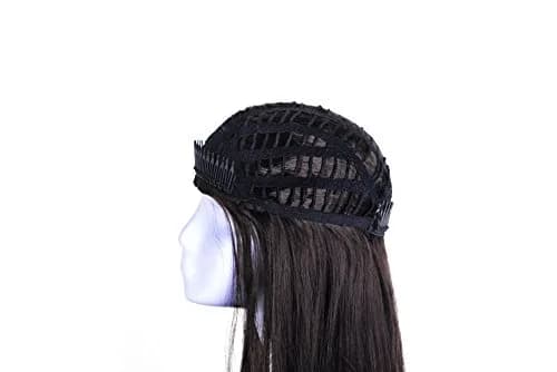Onedor 22" Semi Curly Hair Women Ladies 3/4 Half Wig Premium Japanese Synthetic fibers with Secured Mesh Head Cap thumbnail 5