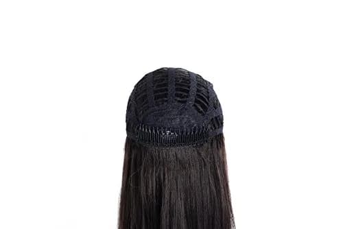 Onedor 22" Semi Curly Hair Women Ladies 3/4 Half Wig Premium Japanese Synthetic fibers with Secured Mesh Head Cap thumbnail 6