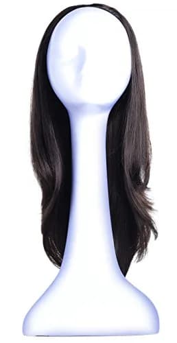 Onedor 22" Semi Curly Hair Women Ladies 3/4 Half Wig Premium Japanese Synthetic fibers with Secured Mesh Head Cap thumbnail 3