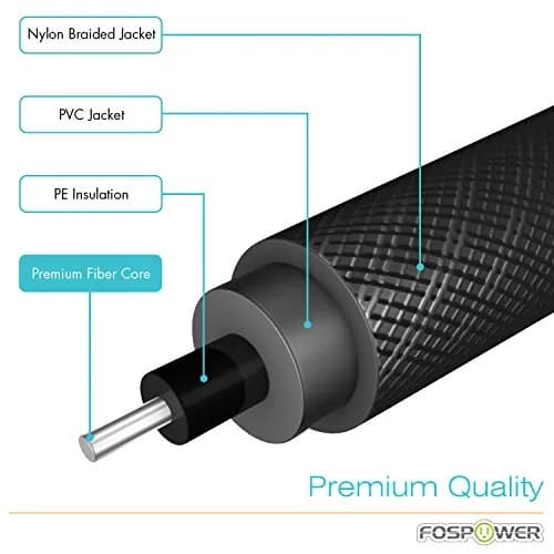 FosPower 24K Gold Plated Toslink Digital Fiber Optical Audio Cable, 10 FT | High-Quality Optical Audio Connection thumbnail 4