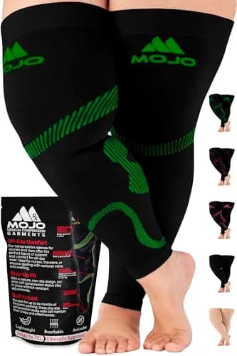 Mojo Compression Socks Thigh High Leg Sleeve 20-30mmHg | Support for Varicose Veins & Swelling thumbnail 1
