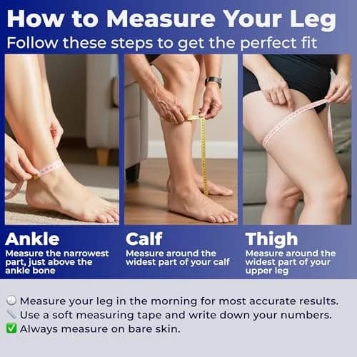 Mojo Compression Socks Thigh High Leg Sleeve 20-30mmHg | Support for Varicose Veins & Swelling thumbnail 5