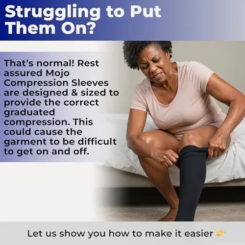 Mojo Compression Socks Thigh High Leg Sleeve 20-30mmHg | Support for Varicose Veins & Swelling thumbnail 6