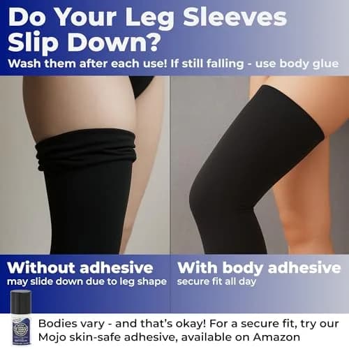 Mojo Compression Socks Thigh High Leg Sleeve 20-30mmHg | Support for Varicose Veins & Swelling thumbnail 9