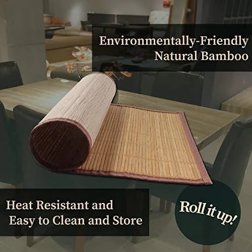 BambooMN Bamboo Placemat 18" x 13" Brown | Reversible & Eco-Friendly (70-120 chars) thumbnail 3