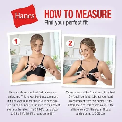 Hanes Women's Comfort Evolution Bra, Black, Large | Wireless Full-Coverage Support with Cooling Comfort thumbnail 7