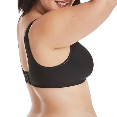 Hanes Women's Comfort Evolution Bra, Black, Large | Wireless Full-Coverage Support with Cooling Comfort thumbnail 2