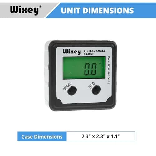 Wixey Digital Angle Gauge for Table Saw & Miter Saw, Magnetic | Precise, Backlit LCD, Magnetic Base thumbnail 6