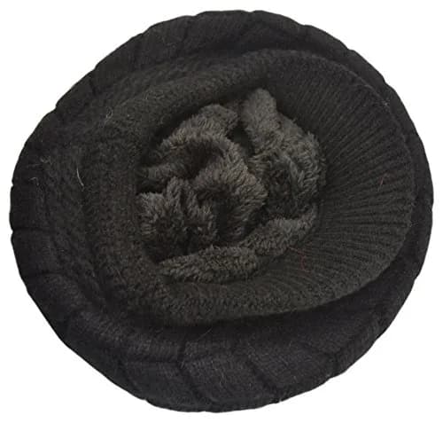 SYAYA Womens Winter Hat with Brim | Wool Knit Newsboy Cap with Fleece Lined Visor (Medium, Black) thumbnail 6
