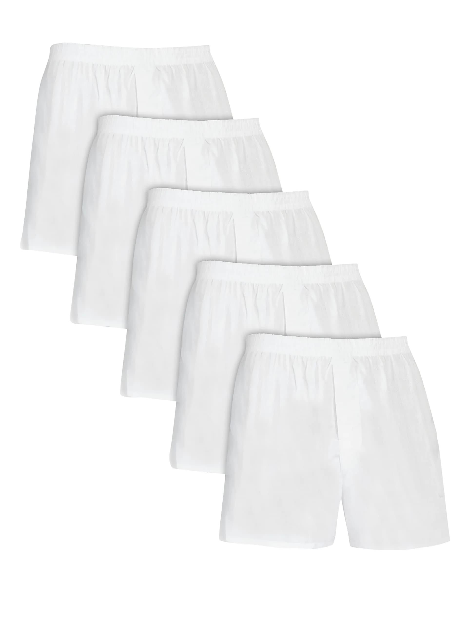 Fruit of the Loom Men's 5 Pack Boxer White Medium | Soft Cotton Blend, All-Day Comfort