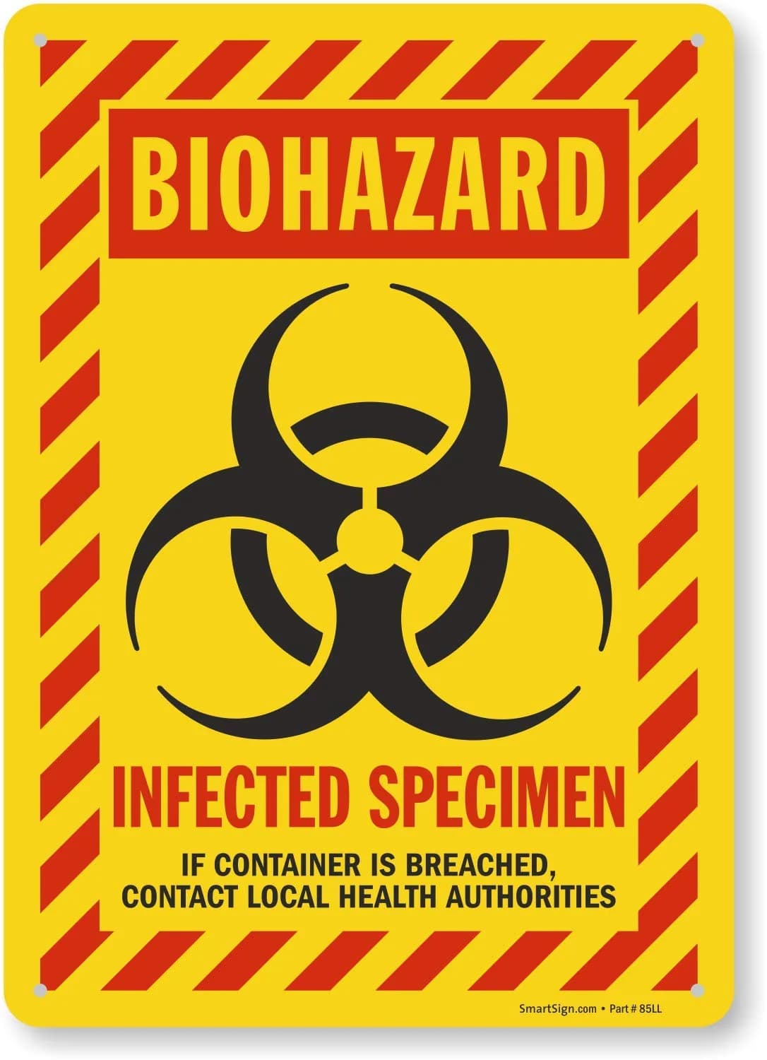 SmartSign Biohazard Infected Specimen Sign 10" x 14" (25cm x 35cm) | Durable Aluminum Safety Marker