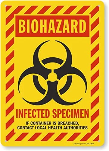 SmartSign Biohazard Infected Specimen Sign 10" x 14" (25cm x 35cm) | Durable Aluminum Safety Marker thumbnail 1