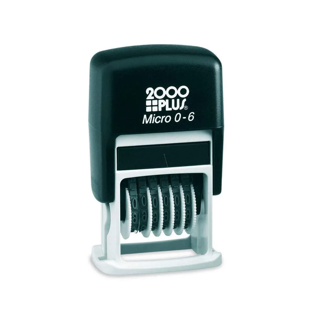 2000 PLUS Self-Inking Numberer Stamp 6-Bands 1/2" & 5/32" | Precise Custom Numbering Tool — Black