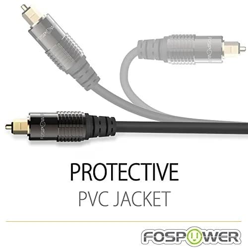 FosPower 24K Gold Plated Toslink to Mini Toslink Optical Audio Cable, 10 FT | High-Quality Digital Optical Connection thumbnail 6