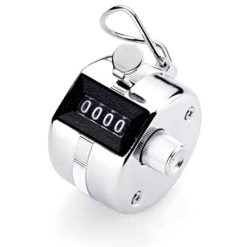 Digi 1st TC-04 Handheld Tally Counter 1-Pack | Mechanical Digital Pitch Counter, Heavy Duty Metal, Silver thumbnail 1