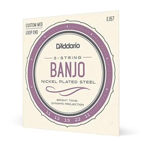 D'Addario EJ57 Banjo Strings, Nickel-Plated Steel, Custom Medium Gauge 11-22, 5-String Set | Warm, Bright Tone thumbnail 1