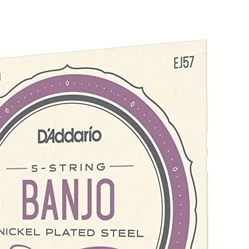D'Addario EJ57 Banjo Strings, Nickel-Plated Steel, Custom Medium Gauge 11-22, 5-String Set | Warm, Bright Tone thumbnail 4