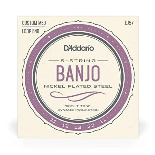 D'Addario EJ57 Banjo Strings, Nickel-Plated Steel, Custom Medium Gauge 11-22, 5-String Set | Warm, Bright Tone thumbnail 2