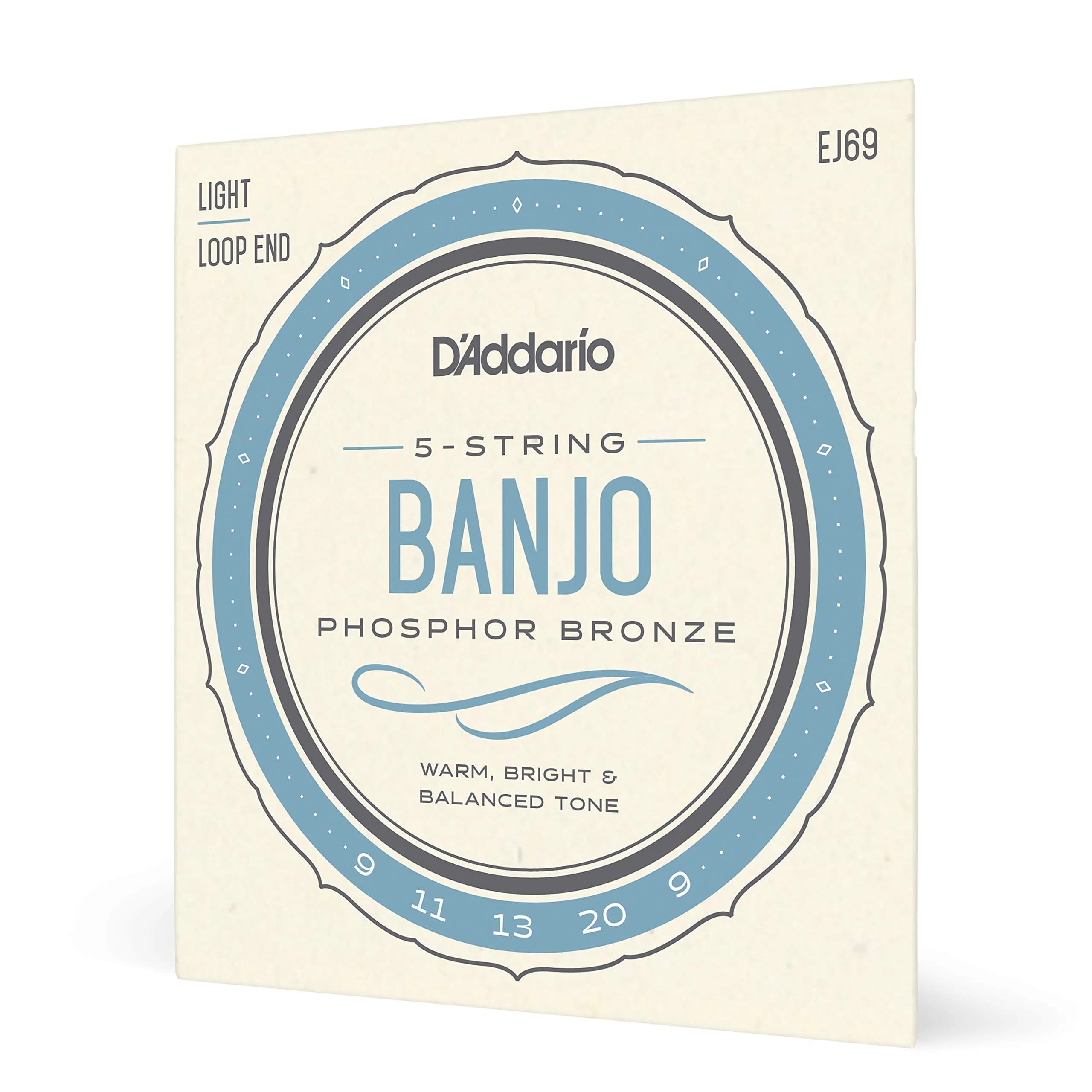 D'Addario EJ69 Phosphor Bronze Banjo Strings 9-20 | Warm, Bright Tone - main product image