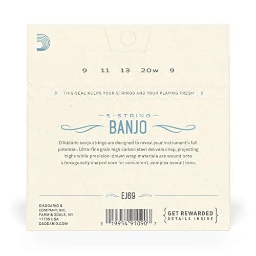 D'Addario EJ69 Phosphor Bronze Banjo Strings 9-20 | Warm, Bright Tone thumbnail 3