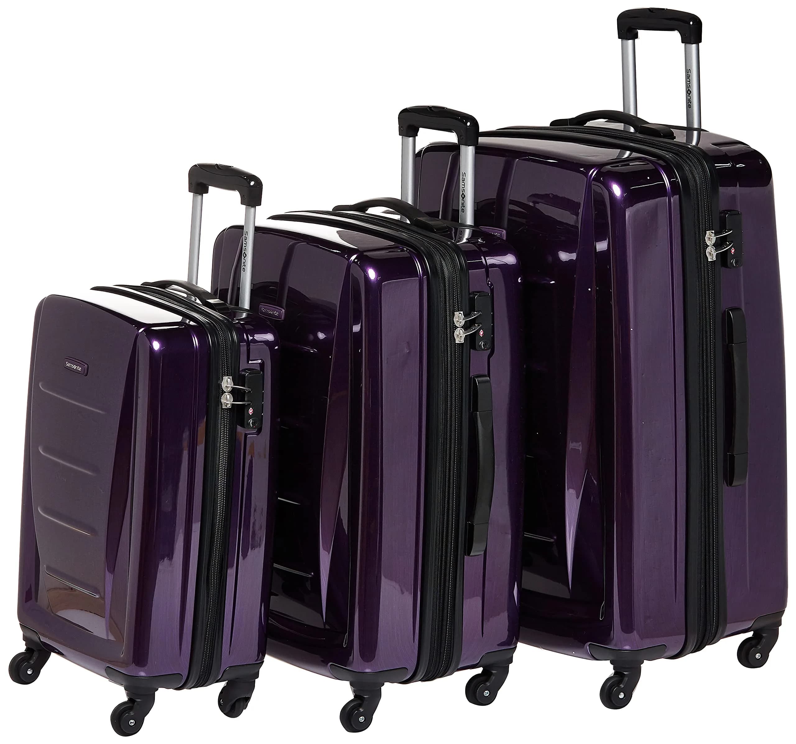 Samsonite Winfield 2 Hardside Expandable Luggage 28-Inch Charcoal | Lightweight Polycarbonate Suitcase with Spinner Wheels — Deep Purple / 3-Piece Set (Carry on/Medium/Large)