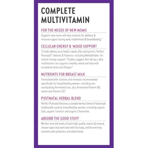 New Chapter Perfect Postnatal Multivitamin 96 Count | Supports Lactation & Energy thumbnail 8