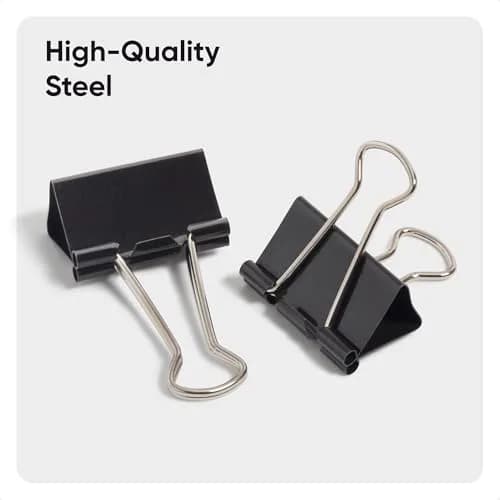 U Brands Medium Binder Clips 1-1/4 Inch (96 Count) | Holds 1/2 Inch Paper, Black thumbnail 4