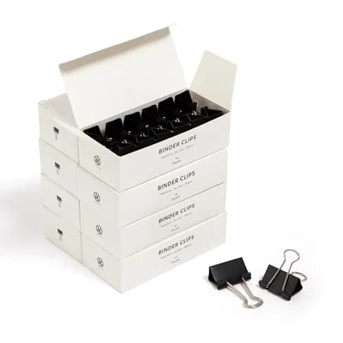 U Brands Medium Binder Clips 1-1/4 Inch (96 Count) | Holds 1/2 Inch Paper, Black thumbnail 1