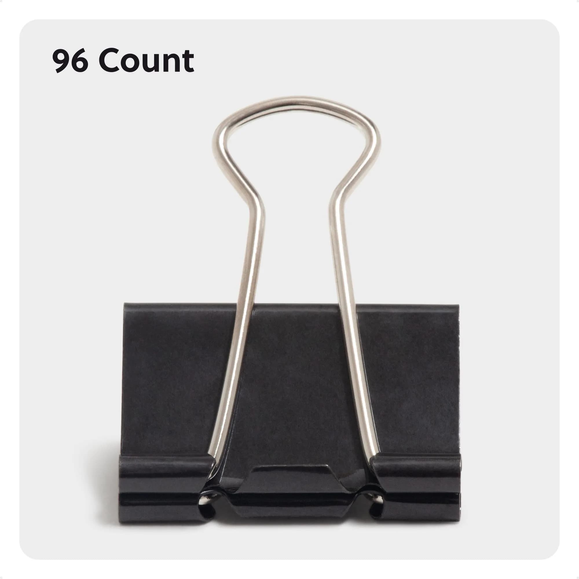 U Brands Medium Binder Clips 1-1/4 Inch (96 Count) | Holds 1/2 Inch Paper, Black - view 2