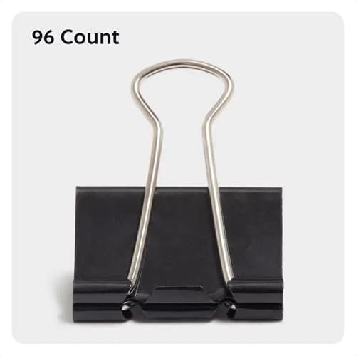 U Brands Medium Binder Clips 1-1/4 Inch (96 Count) | Holds 1/2 Inch Paper, Black thumbnail 2