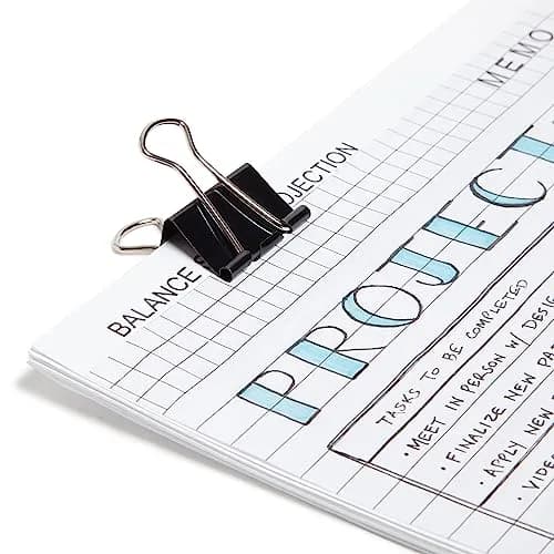 U Brands Black Binder Clips 1.25 Inch (32mm) Medium Paper Clamps, 24-Count | Strong Grip for Documents thumbnail 4