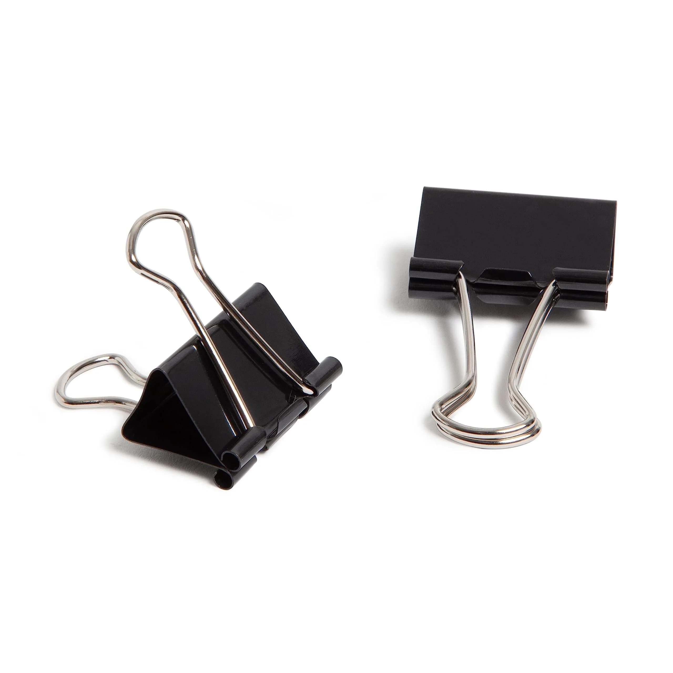 U Brands Black Binder Clips 1.25 Inch (32mm) Medium Paper Clamps, 24-Count | Strong Grip for Documents - view 2