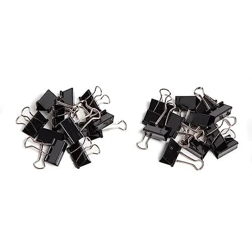 U Brands Black Binder Clips 1.25 Inch (32mm) Medium Paper Clamps, 24-Count | Strong Grip for Documents thumbnail 3