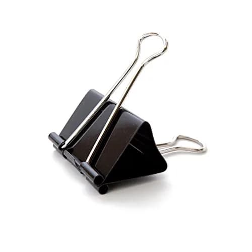 U Brands Large Binder Clips 2-Inch Width, 1-Inch Capacity, 12-Count | Classic Black & Silver Steel thumbnail 2
