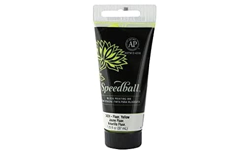 Speedball Water Soluble Block Printing Ink - Fluorescent Yellow, 37ml (1.3 fl oz) thumbnail 1