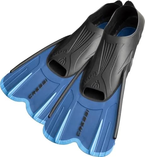 Cressi Agua Short Full Foot Pocket Fins, Blue/Azure, US 11/12 | Versatile Snorkel & Swim Fin thumbnail 2