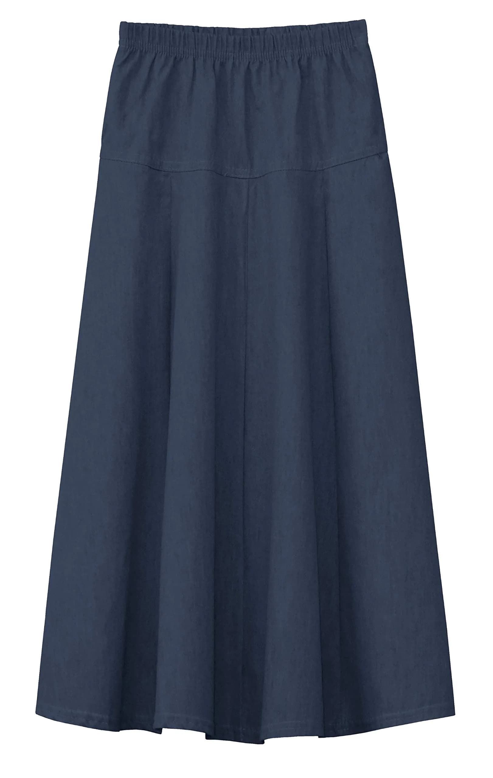 BABY O Girls Kids Basic Denim Jeans A-Line Maxi Skirt 4-18Y | Lightweight Cotton Comfort