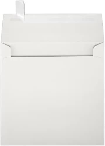 LUXPaper Square Invitation Envelopes | Peel & Press | 6" x 6" | Natural White | 100% Cotton | 80lb. Text thumbnail 1