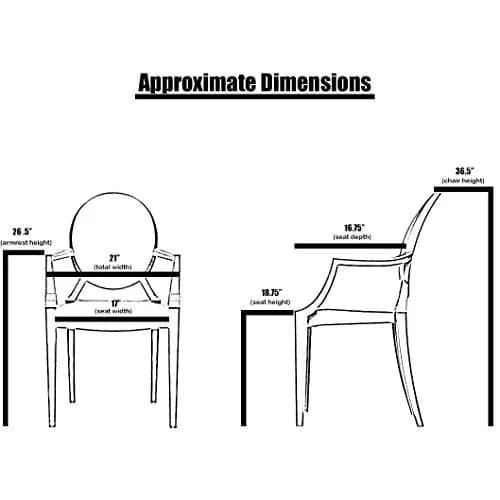 2xhome Modern Ghost Chair with Polycarbonate Smoke Finish | Indoor & Outdoor Use thumbnail 1