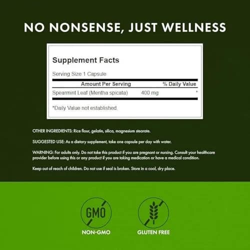 Swanson Full Spectrum Spearmint Leaf Capsules 400 mg (180 Count, 3 Pack) | Digestive Health Support thumbnail 2