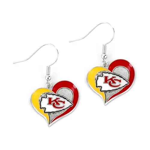 aminco NFL San Francisco 49ers Swirl Heart Earrings | Hypoallergenic, Lightweight, Officially Licensed (70-120 chars) thumbnail 1