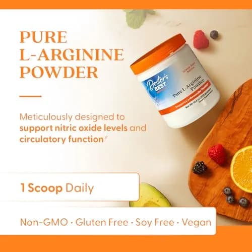 Doctor's BEST Pure L-Arginine Powder 300g (10.6 oz) | Supports Nitric Oxide Levels & Heart Health thumbnail 2