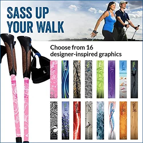 York Nordic Official Nordic Walking Poles - Adjustable, Collapsible, Lightweight, 2 Pieces, 5'4"-6'2" thumbnail 2