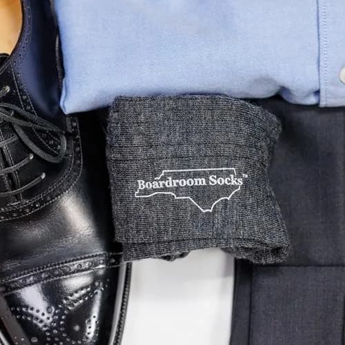 BoardroomSocks Merino Wool Mid-Calf Dress Socks for Men, Ribbed Dress Socks | Comfortable, Durable & Made in USA thumbnail 9
