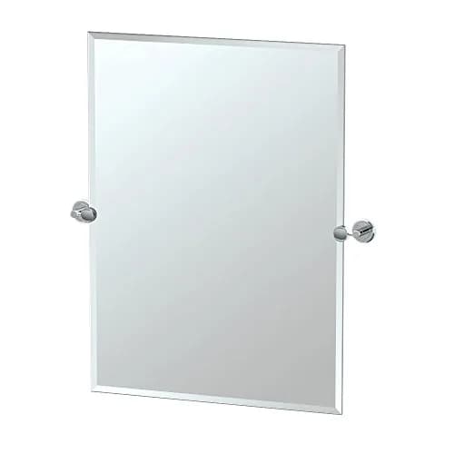 Gatco Latitude II Rectangle Mirror 31.5"H x 27.5"W | Frameless Chrome Bathroom Mirror thumbnail 1
