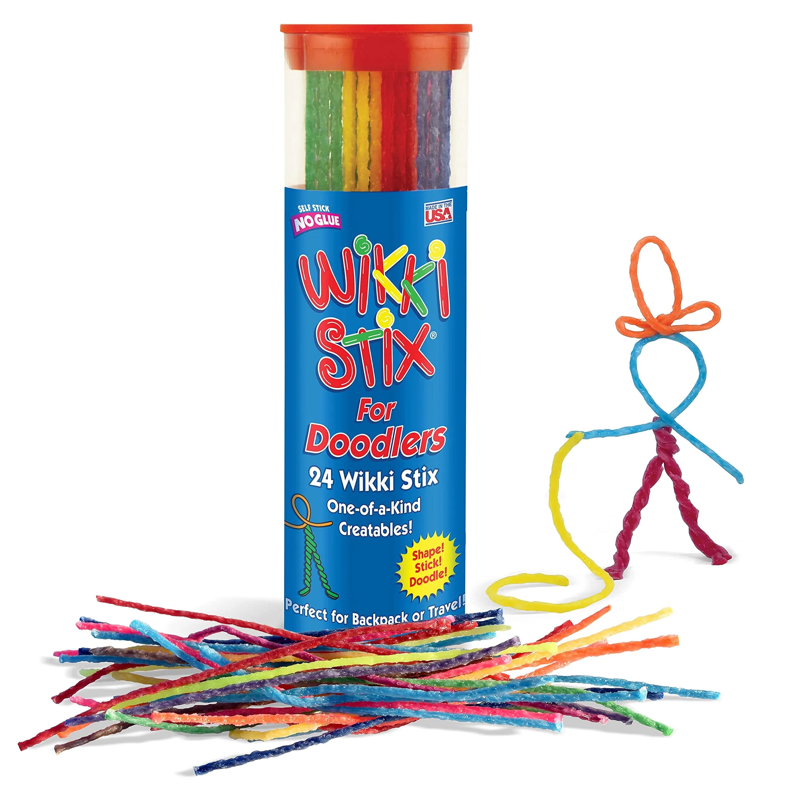 Wikki Stix Doodler Travel Toy for Kids – 24 Reusable Wax Sticks | 6-inch Sticks — Multi