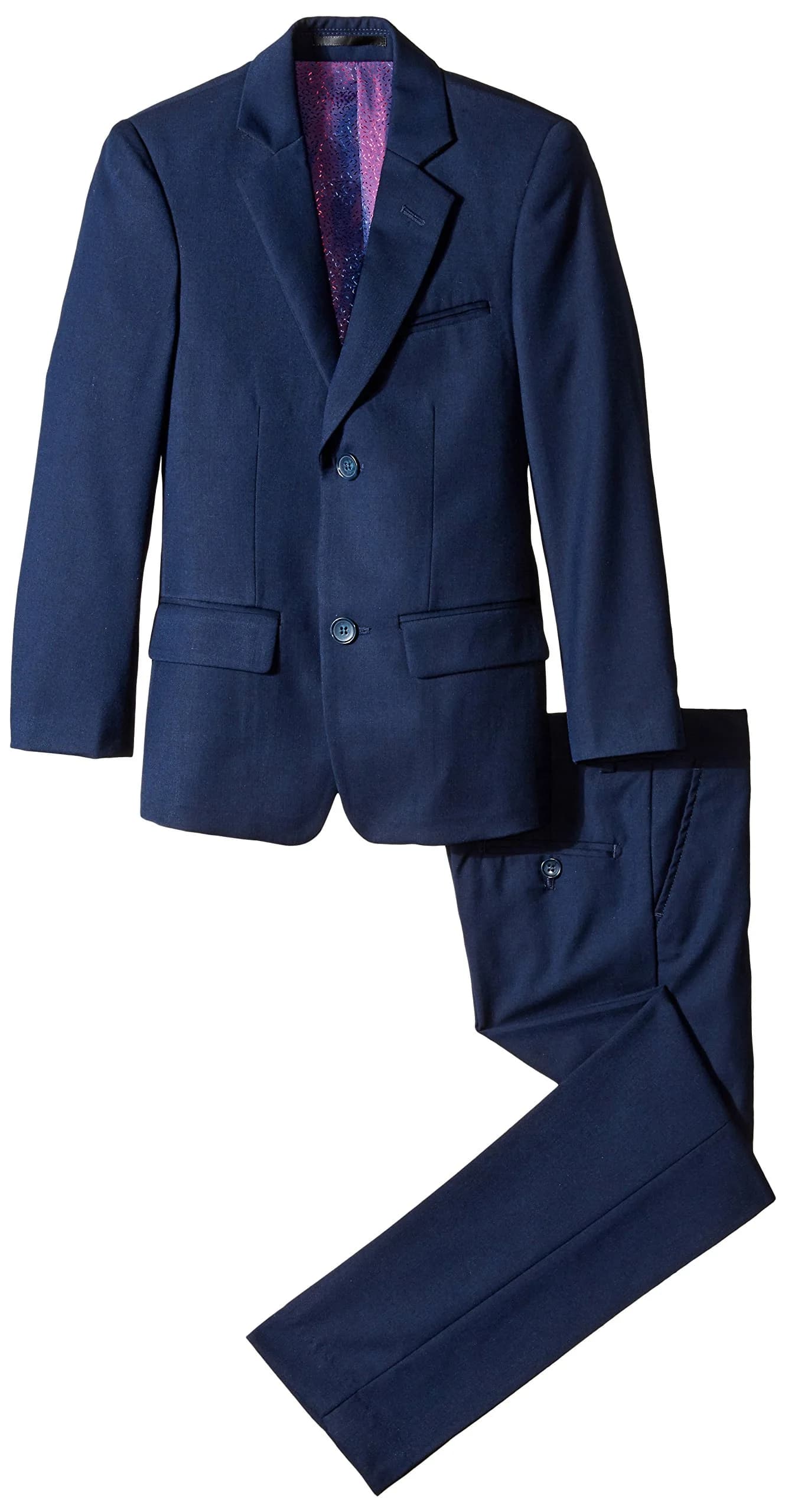 Isaac Mizrahi Slim Boys 2 Piece Linen/Cotton Suit Navy 14 | Classic Formal Style for Big Kids