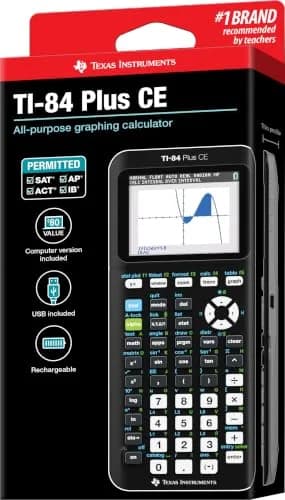 Texas Instruments TI-84 Plus CE Color Graphing Calculator, Black | 2.8-inch LCD Display thumbnail 2
