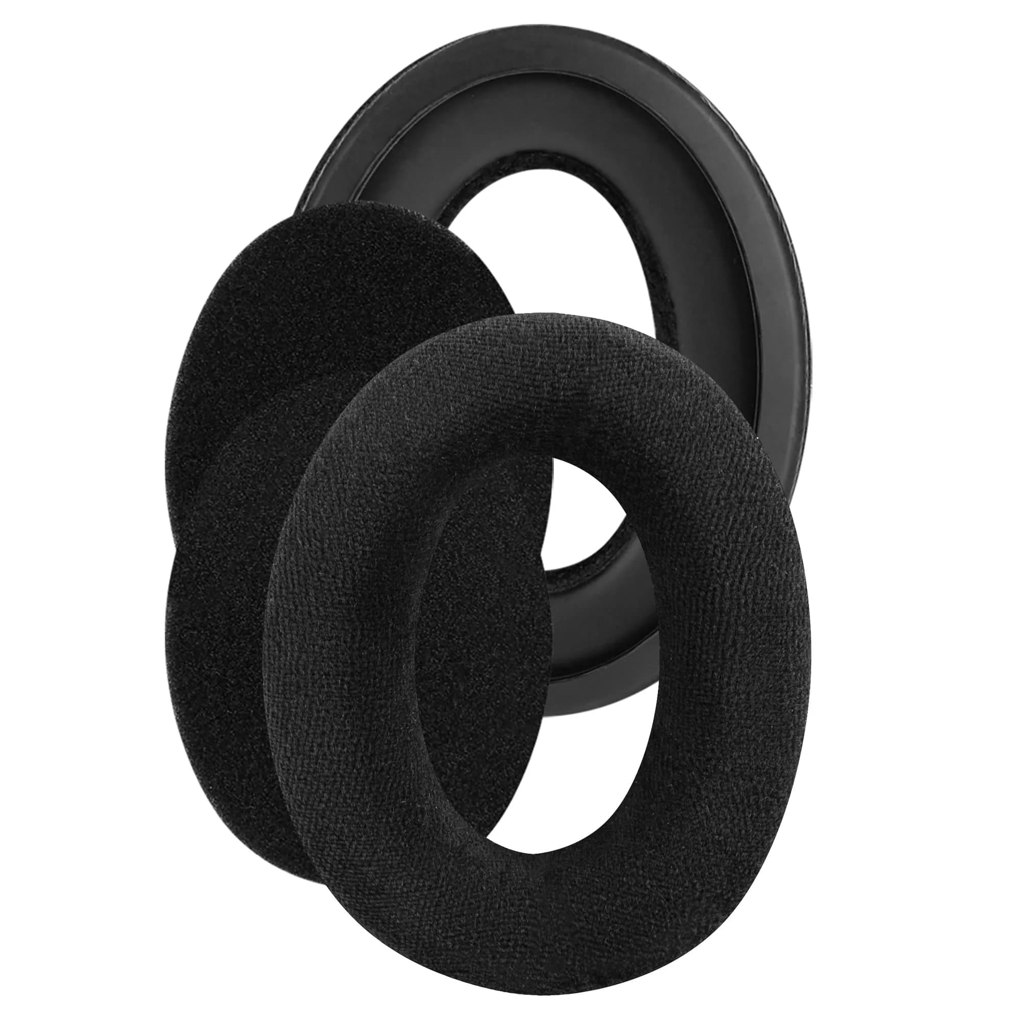 GEEKRIA Comfort Velour Replacement Ear Pads for Sennheiser HD505, HD515, HD518, HD555, HD558, HD559, HD569, HD579, HD598 Headphones Ear Cushions (Black) | Repair Parts